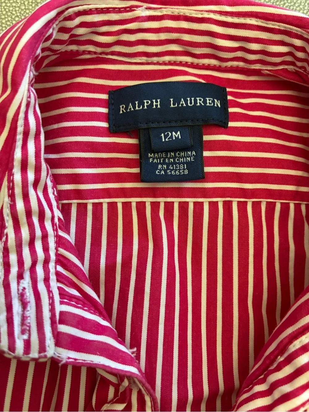 Ralph Lauren pink and White Striped Girls' Shirt Dress